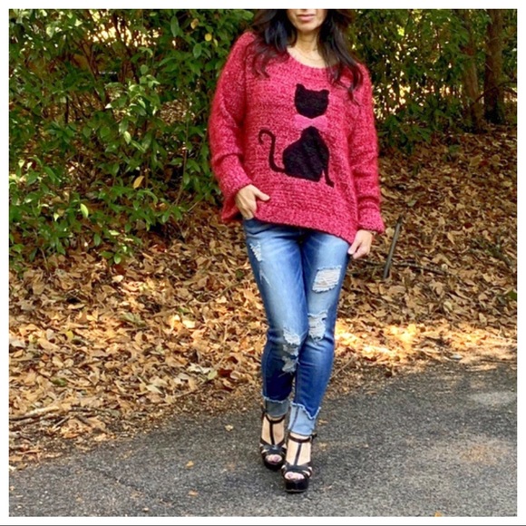 ✨LAST ONE ✨PARIS✨Gorgeous fuzzy Cat sweater - Picture 2 of 6